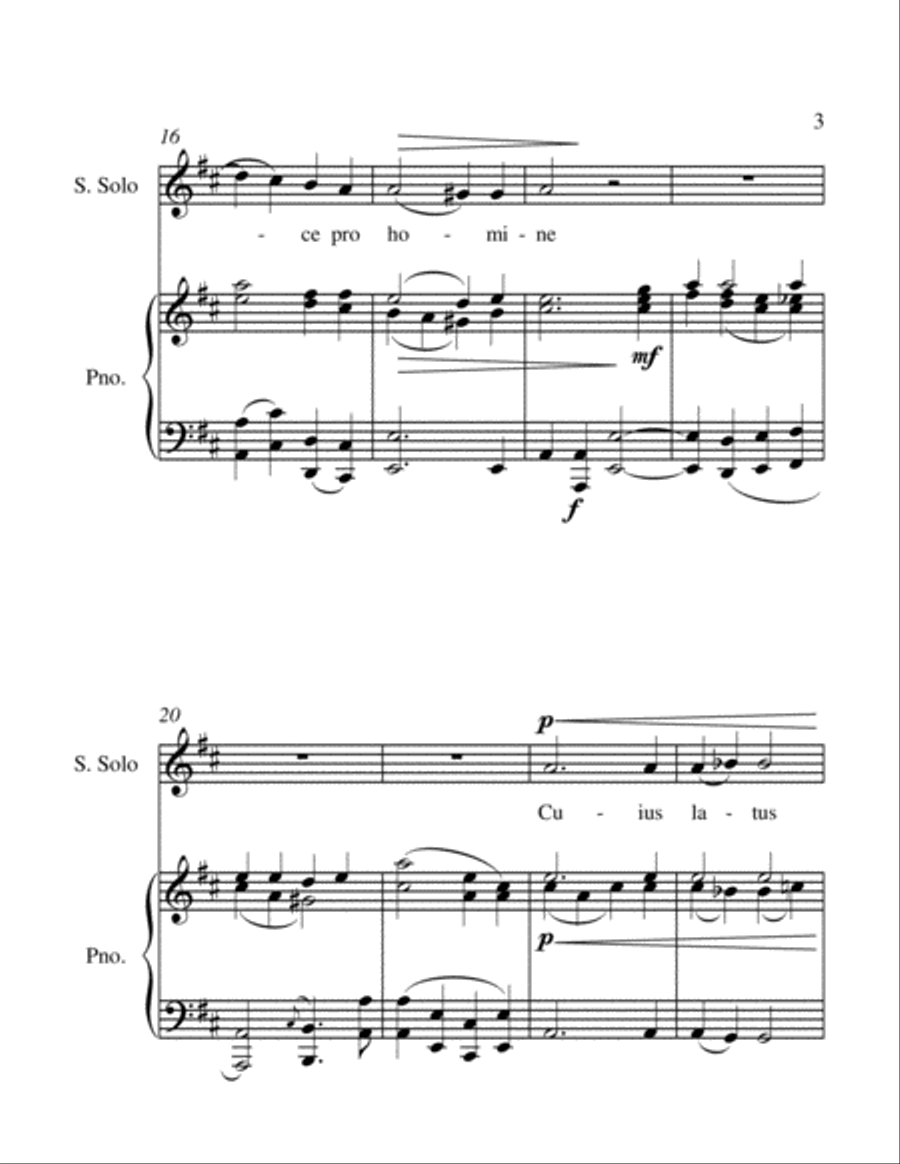 Ave Verum Corpus Soprano Voice and Piano - Intermediate level Soprano Voice scores gallery preview page 3
