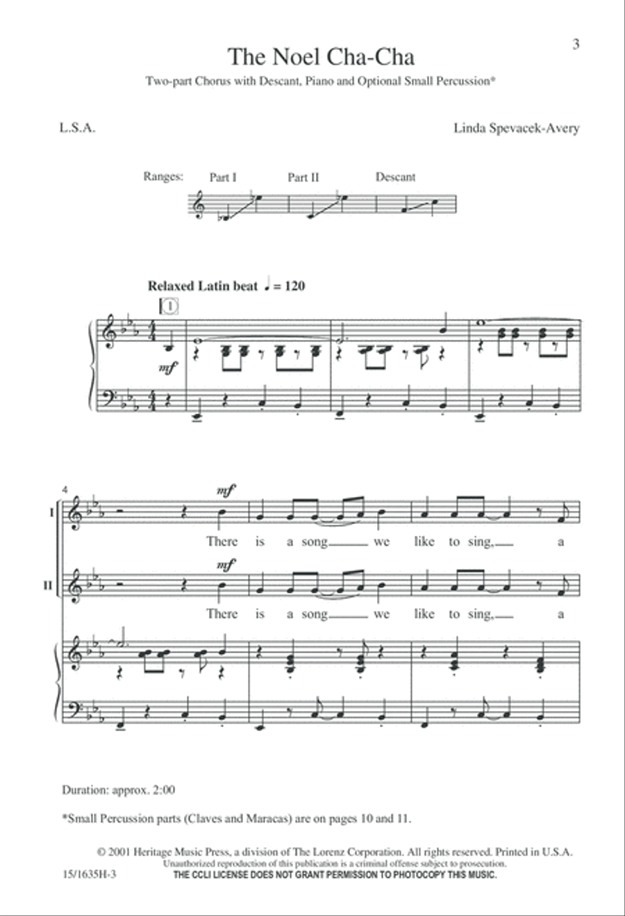 The Noel Cha-Cha 2-Part scores gallery preview page 3
