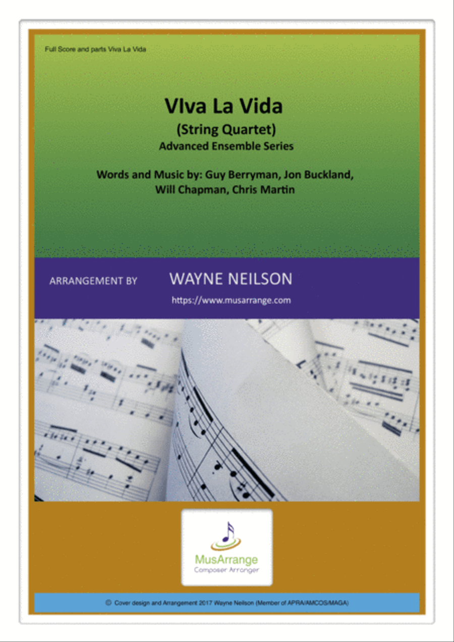 Viva La Vida String Quartet scores gallery preview page 1