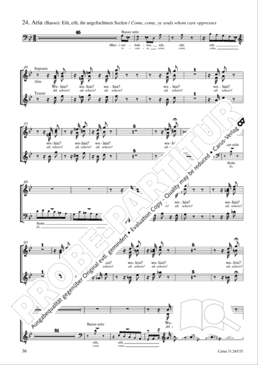 St. John Passion (Johannes-Passion) 4-Part scores gallery preview page 37