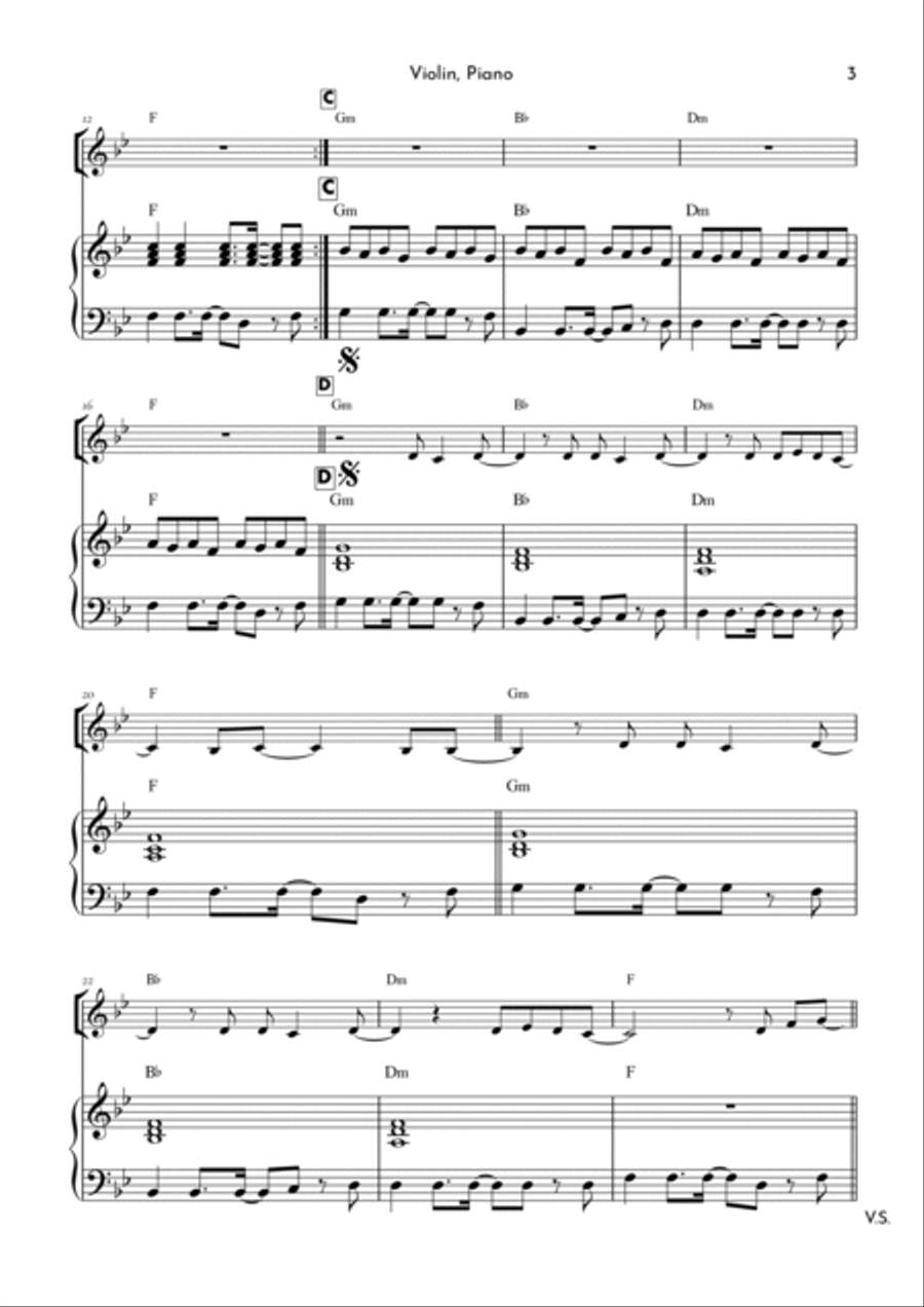 What Is Love Violin Solo scores gallery preview page 3