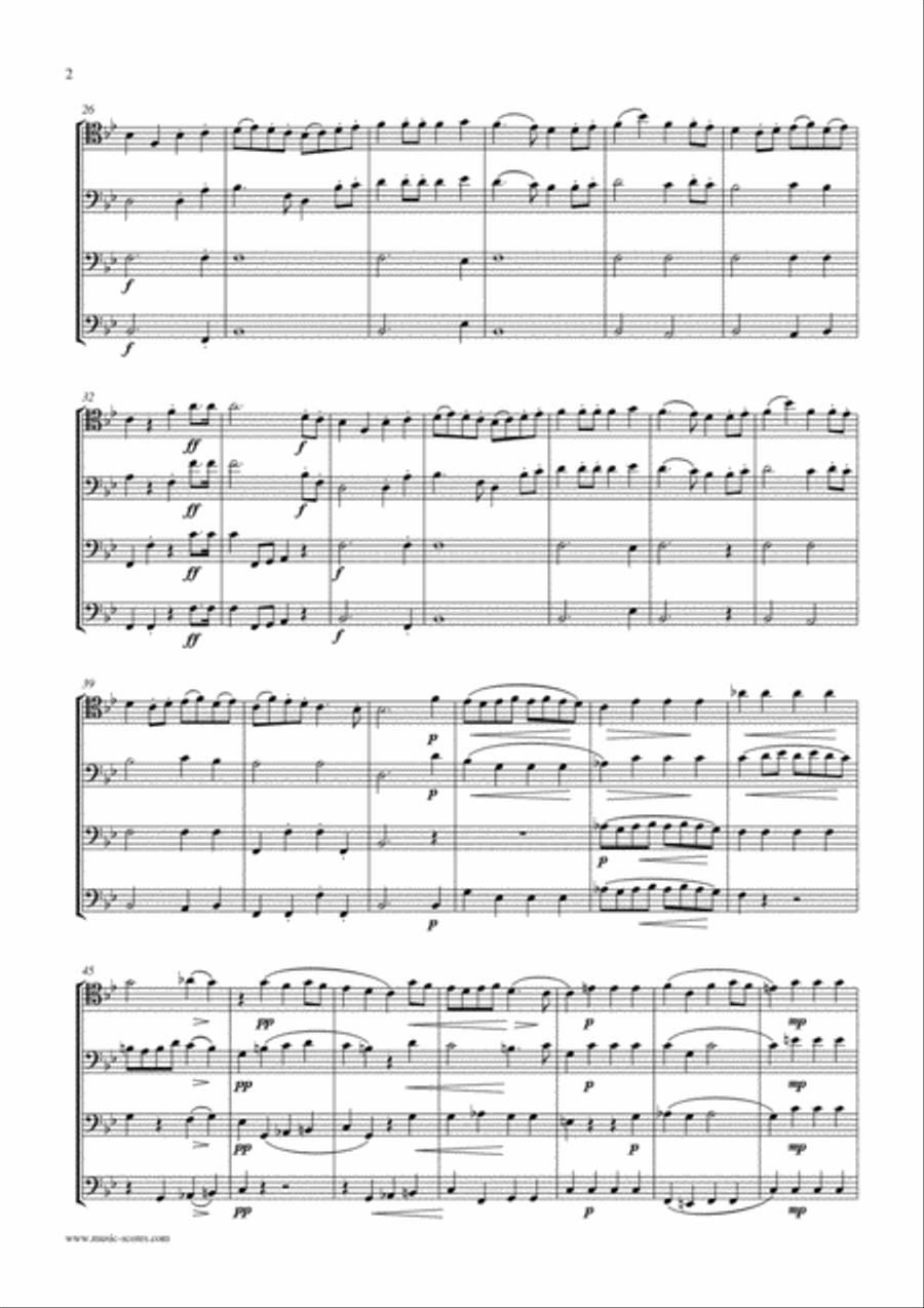 Rondeau - Bridal Fanfare - Trombone Quartet Trombone Quartet scores gallery preview page 2