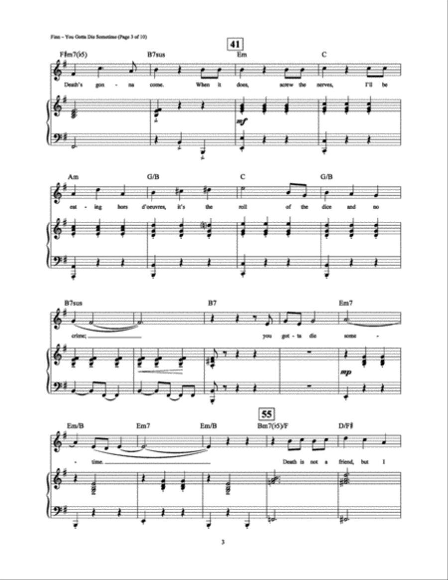 You Gotta Die Sometime Piano, Vocal, Guitar scores gallery preview page 3