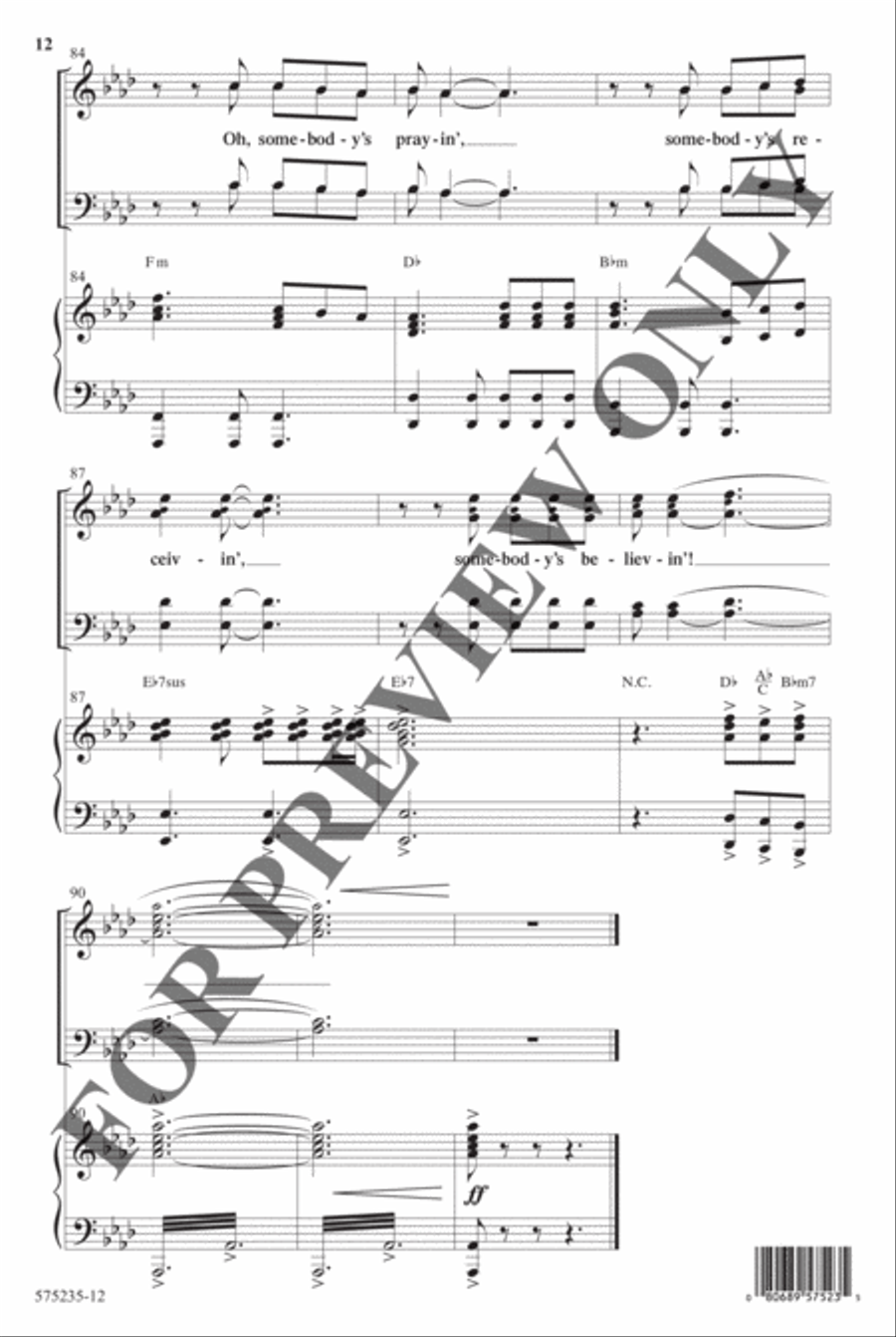 Somebody's Believing - Anthem Choir scores gallery preview page 12