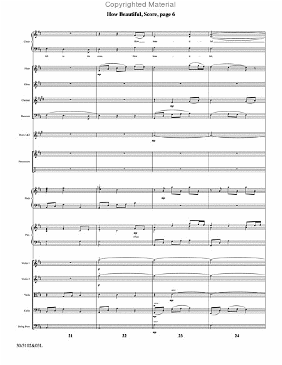 How Beautiful - Orchestral Score and Parts Choir scores gallery preview page 7
