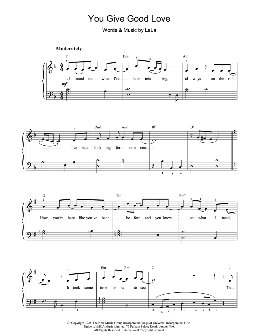 You Give Good Love Voice scores gallery preview page 1