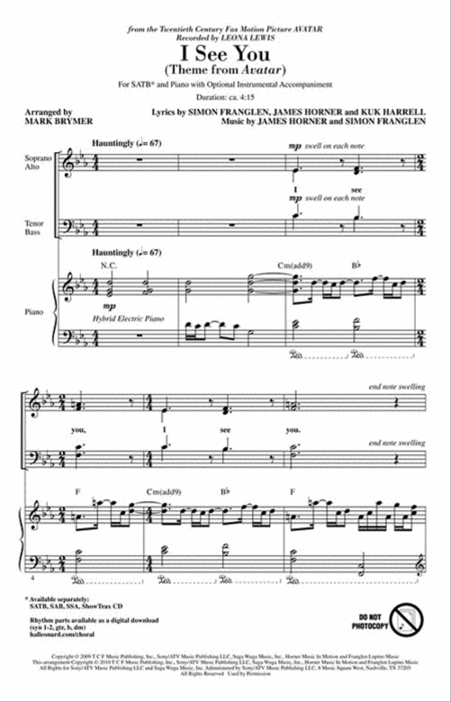 I See You I See You Choir scores gallery preview page 2