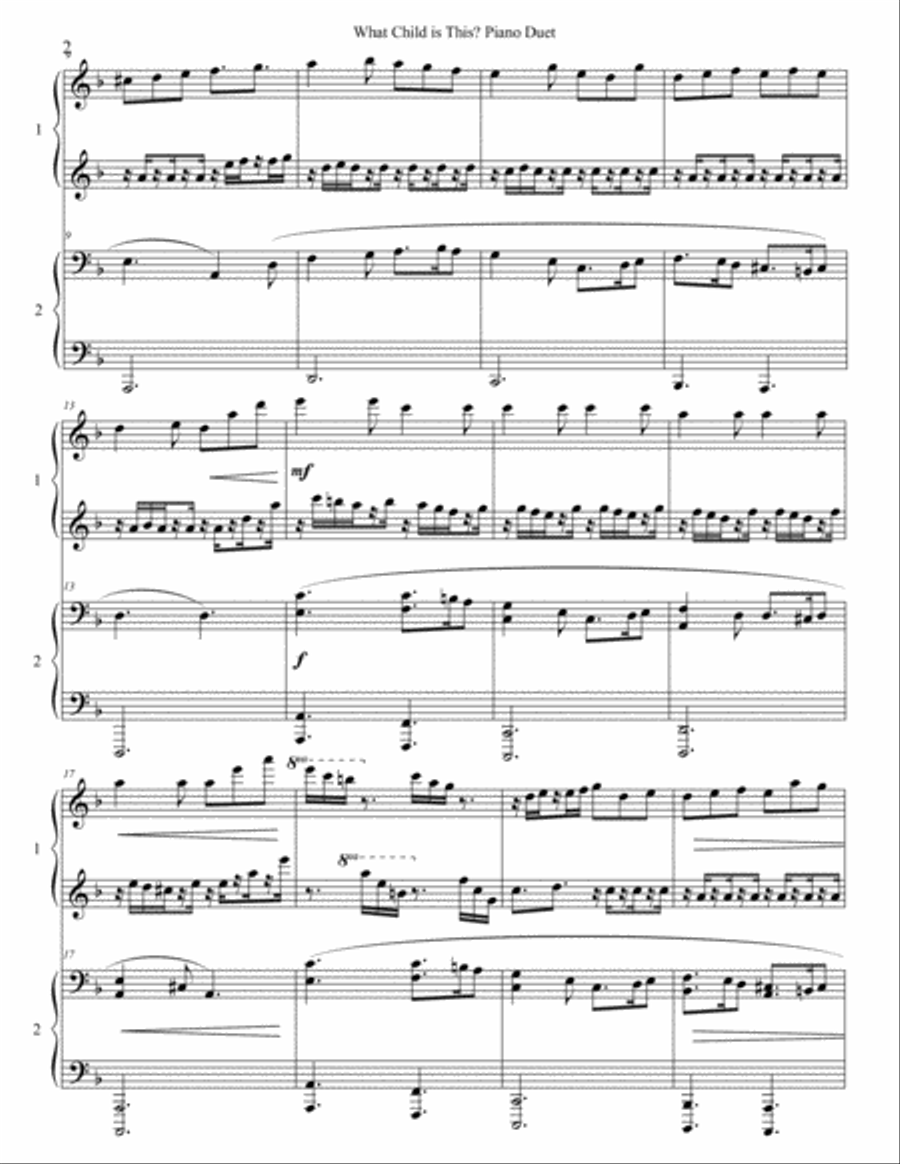Advanced Christmas Duets for Piano Piano scores gallery preview page 2