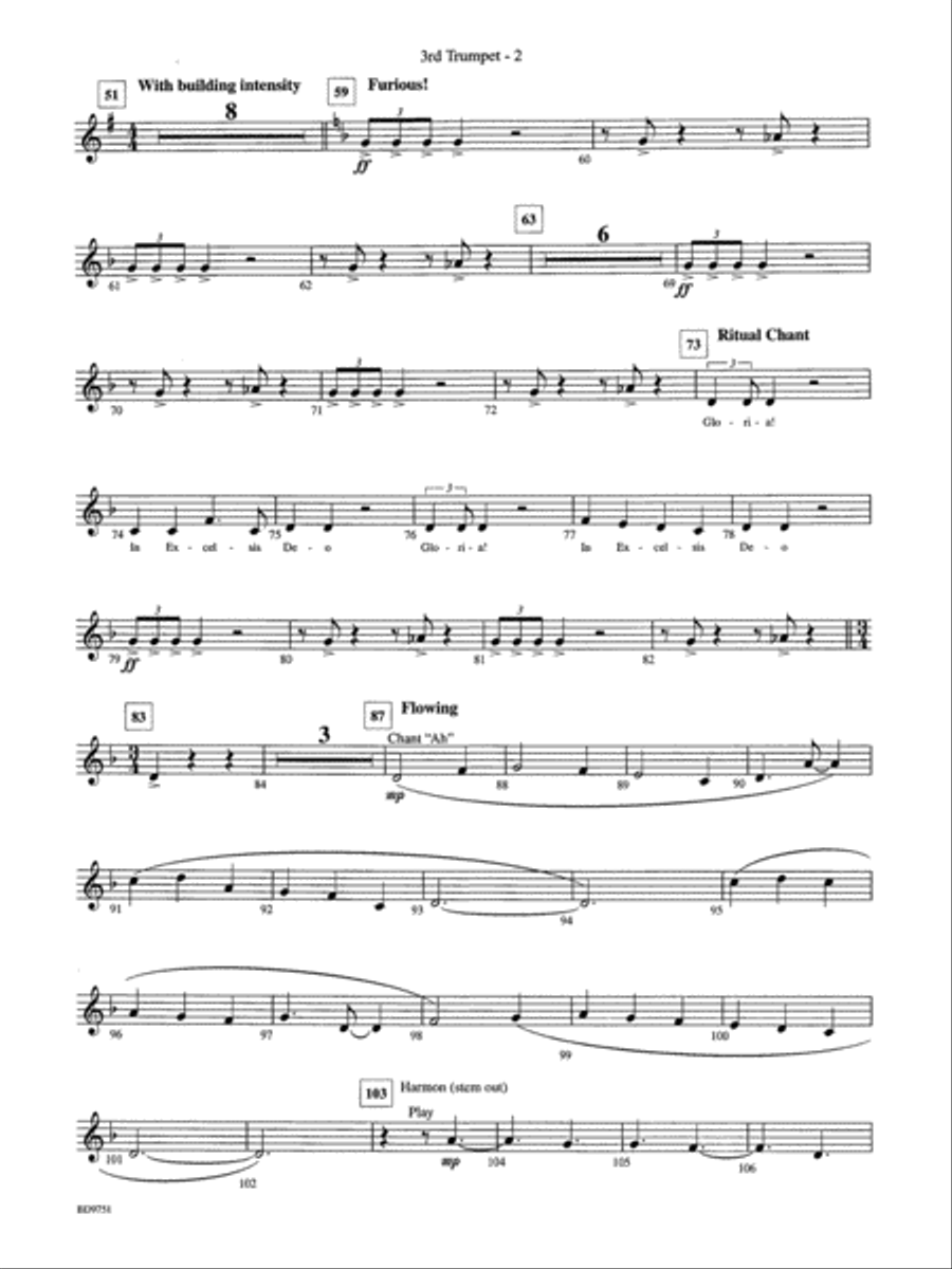 Purgatorio (from The Divine Comedy): 3rd B-flat Trumpet Concert Band scores gallery preview page 2