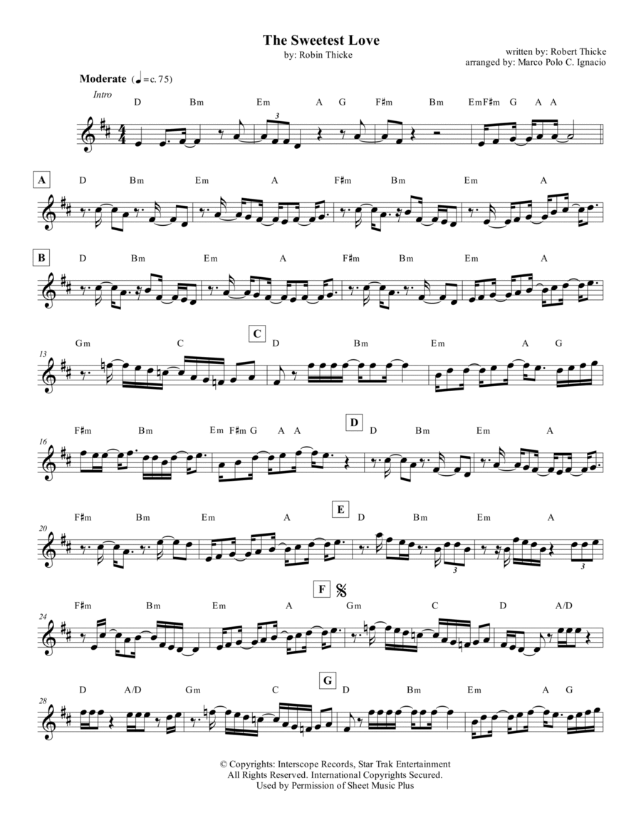 The Sweetest Love Piano scores gallery preview page 1
