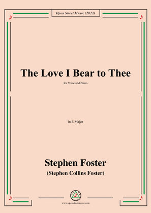 Book cover for S. Foster-The Love I Bear to Thee,in E Major