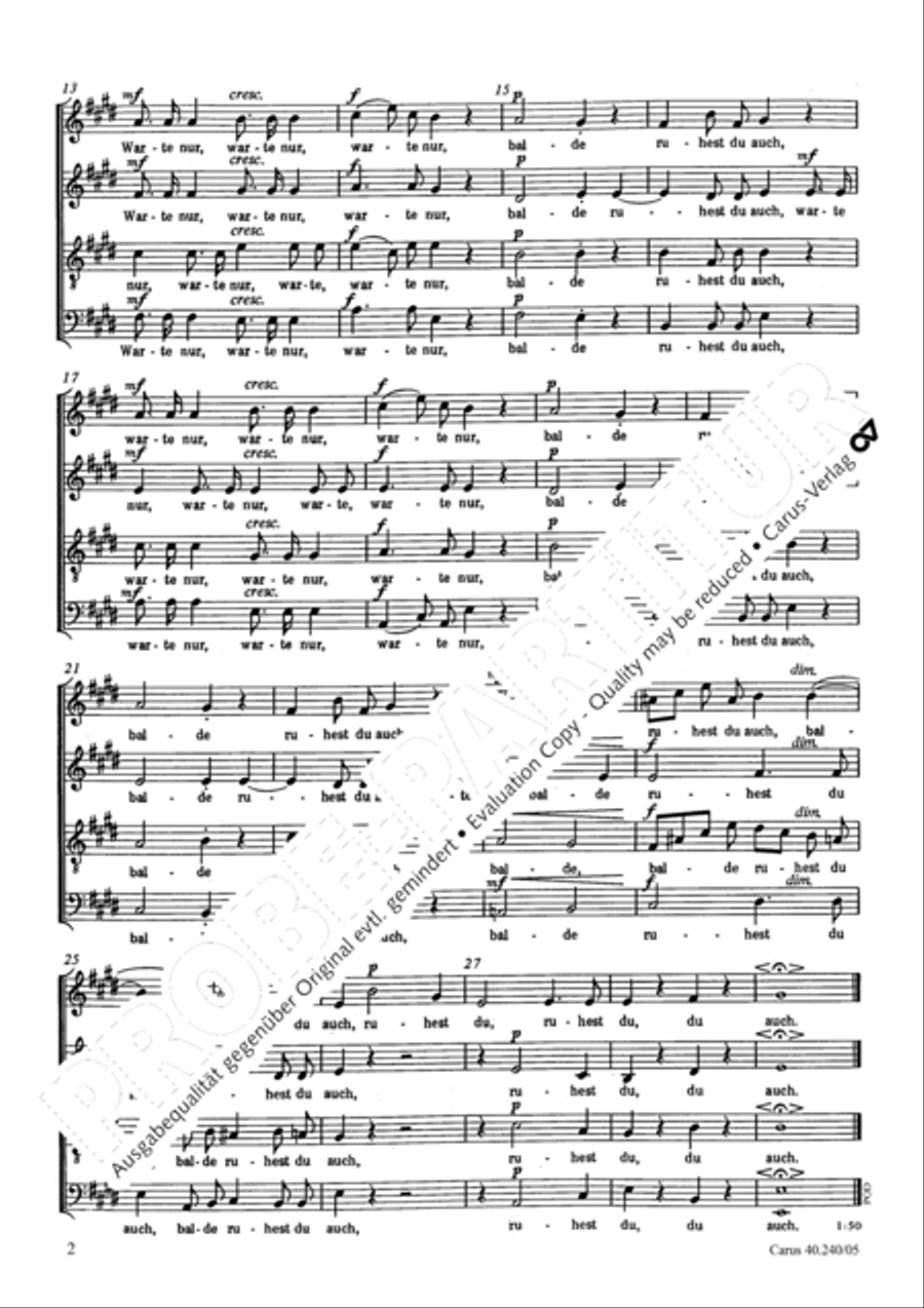 Wandrers Nachtlied Wandrers Nachtlied 4-Part scores gallery preview page 3