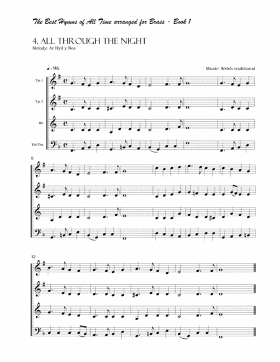 The Best Hymns of All Time (for Brass) Book 1 Brass Ensemble scores gallery preview page 6