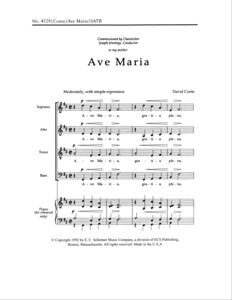 Ave Maria 4-Part scores gallery preview page 1