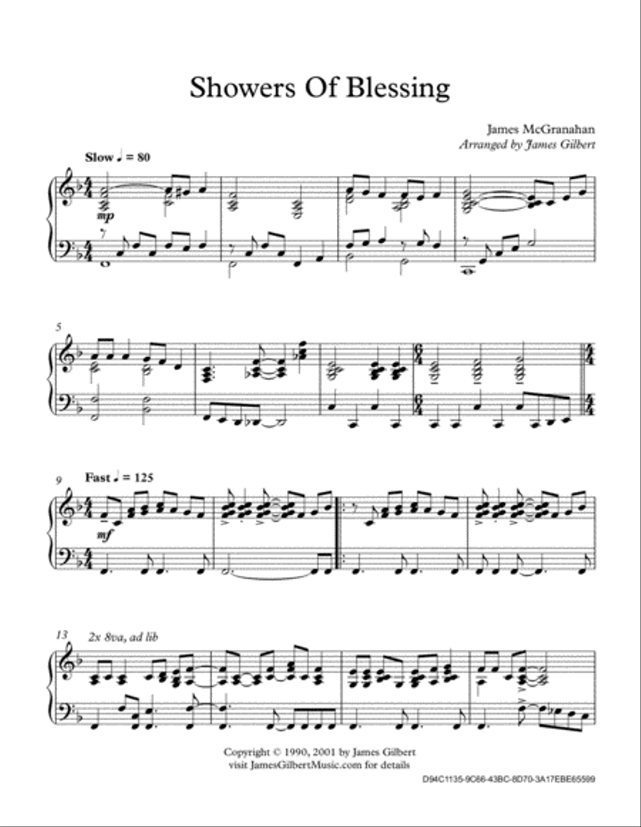Showers Of Blessing Showers Of Blessing Piano Solo scores gallery preview page 2