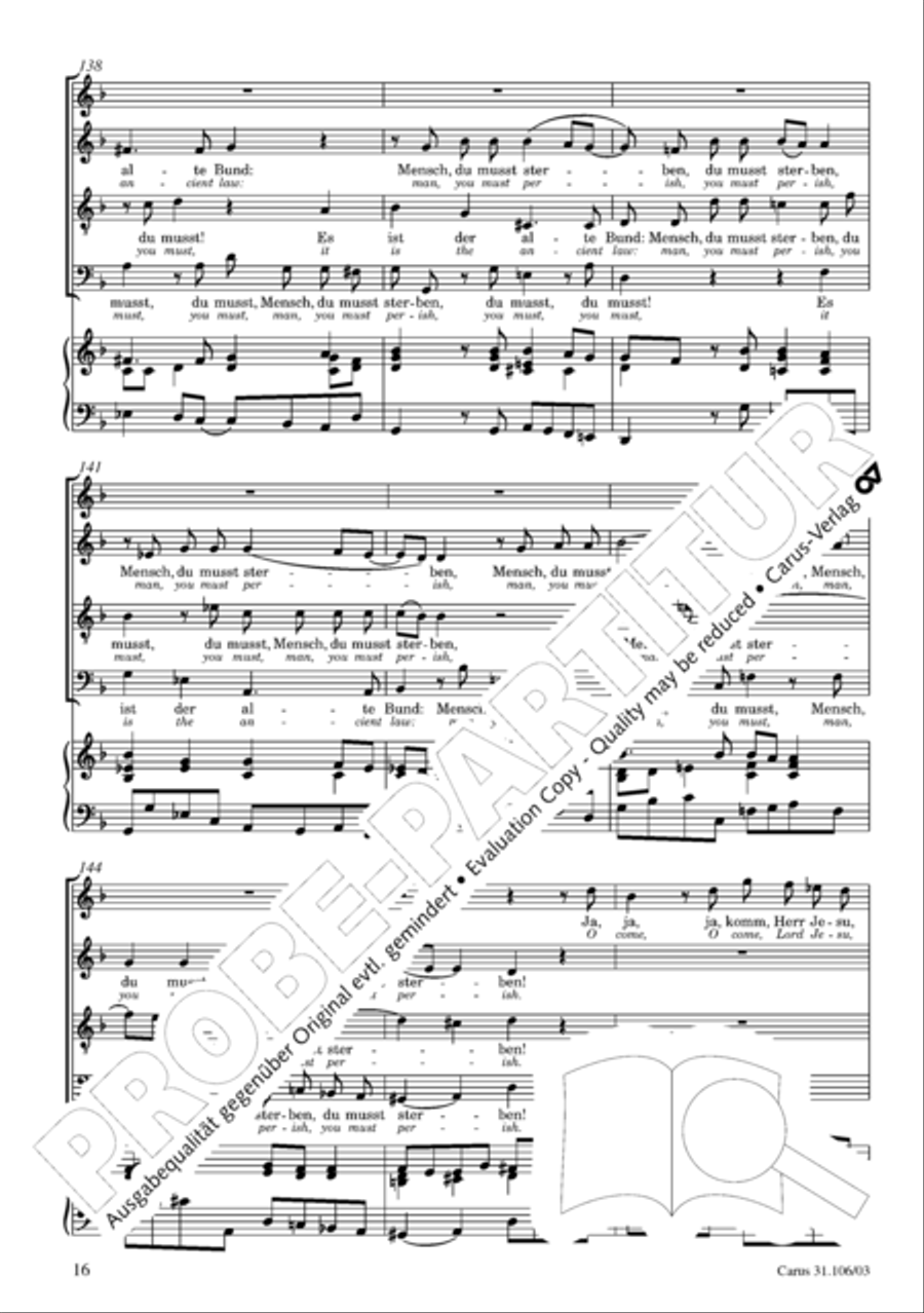 God's own time is the time appointed (Gottes Zeit ist die allerbeste Zeit) 4-Part scores gallery preview page 16