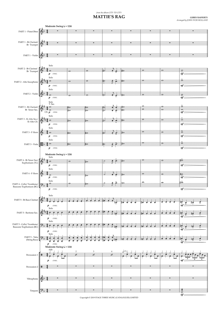 Mattie's Rag Concert Band scores gallery preview page 1