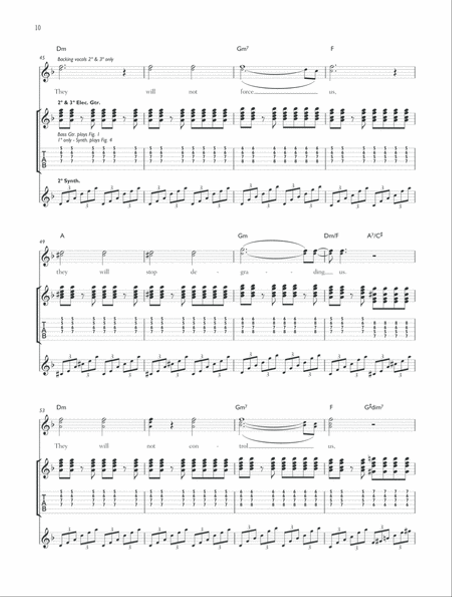 Uprising Guitar Tablature scores gallery preview page 5