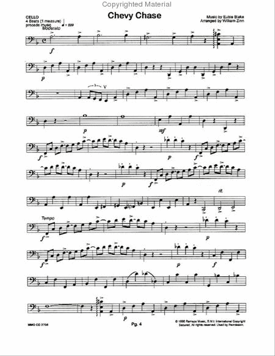 Great Scott! Ragtime Minus You Cello scores gallery preview page 2