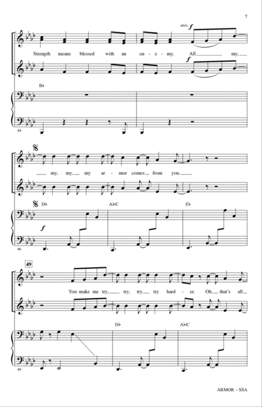 Armor (arr. Audrey Snyder) SSA scores gallery preview page 6
