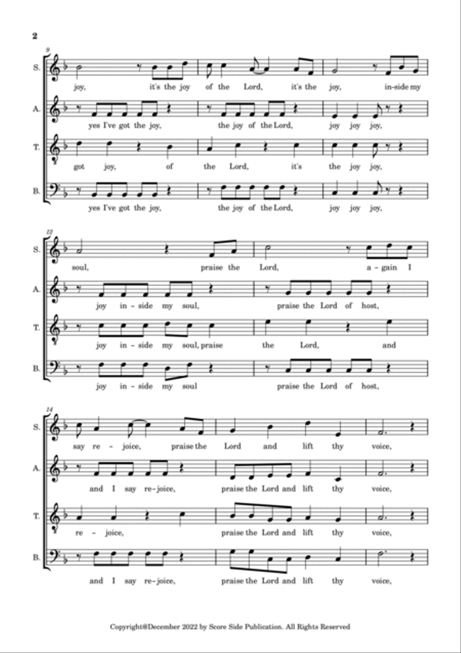 I've Got the Joy I've Got the Joy 4-Part scores gallery preview page 2