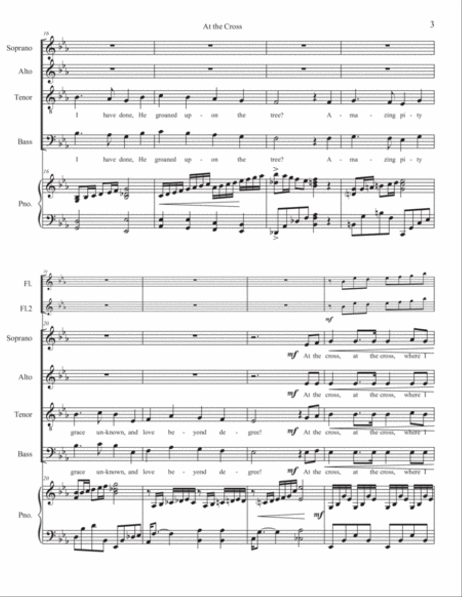 At the Cross ( SATB Choir) 4-Part scores gallery preview page 4