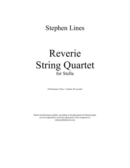 Reverie for String Quartet image number null