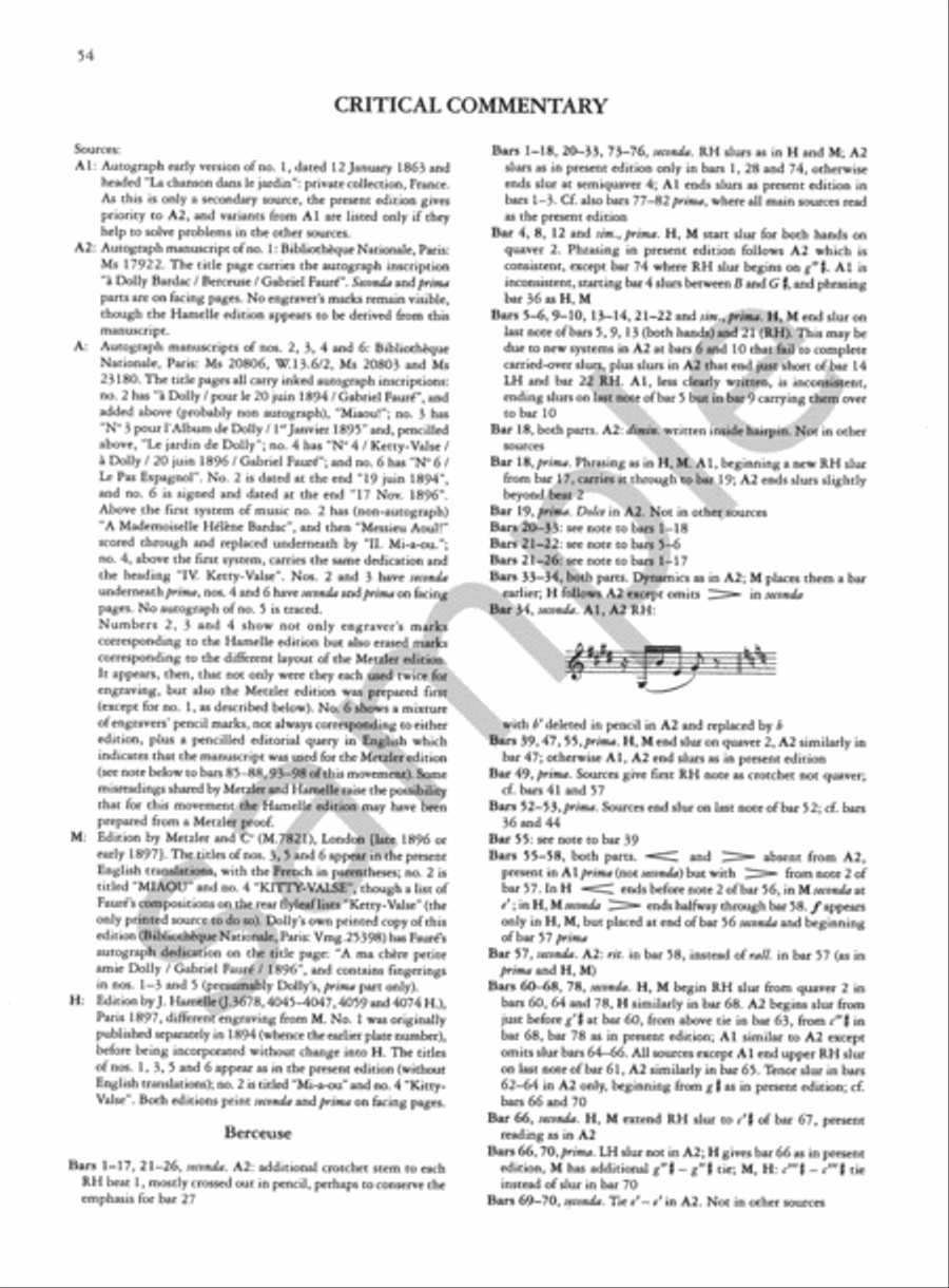 Dolly Op. 56 for Piano Duet Piano Duet scores gallery preview page 6