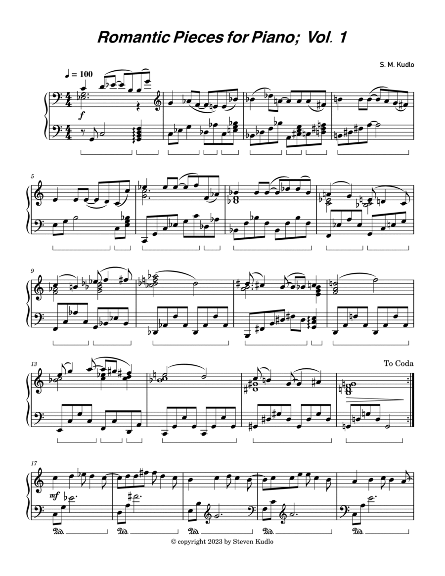 Romantic Pieces for Piano; Vol. 1 image number null