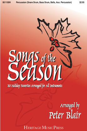 Book cover for Songs of the Season - Percussion (SD, BD, Bells, Aux. Percussion)