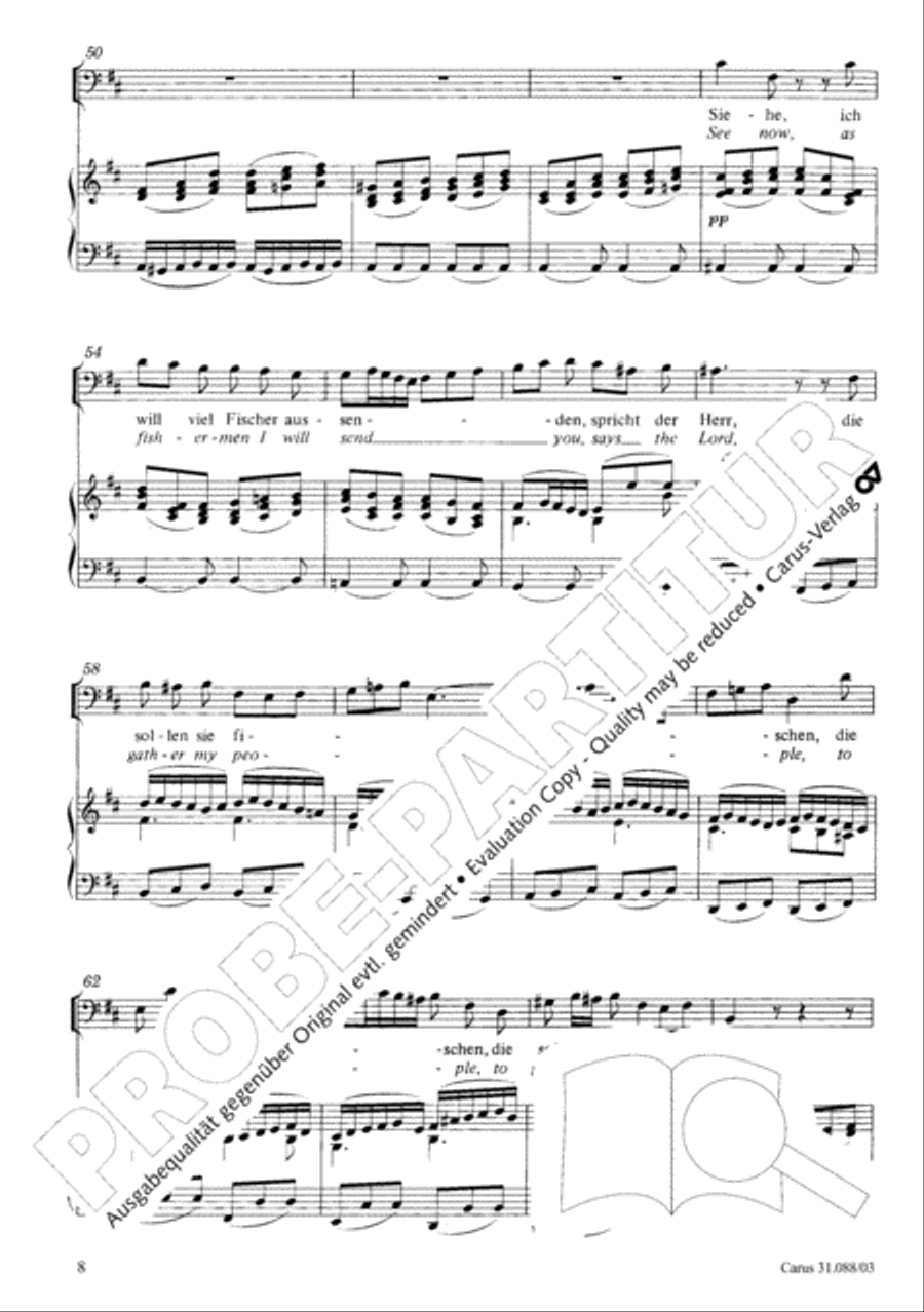 See now, as fishermen I will send you (Siehe, ich will viel Fischer aussenden) 4-Part scores gallery preview page 9