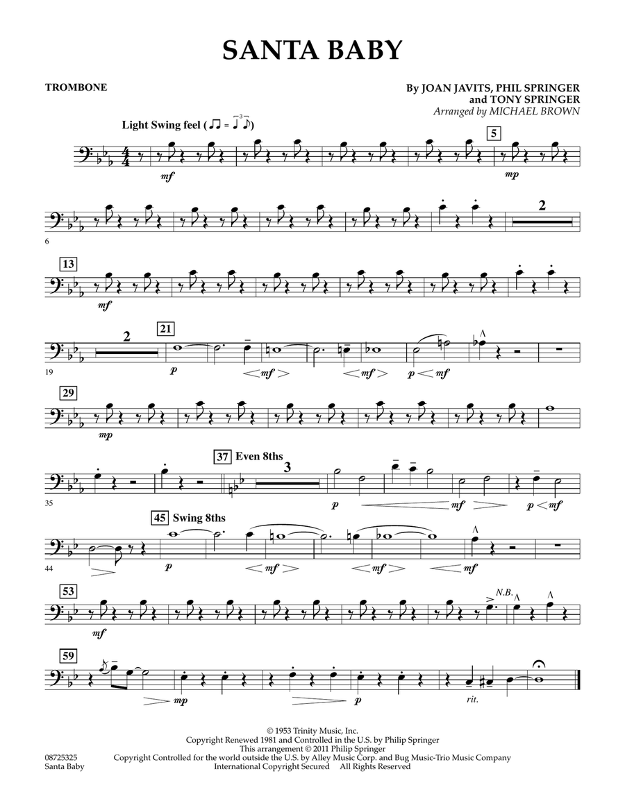 Santa Baby - Trombone Concert Band scores gallery preview page 1