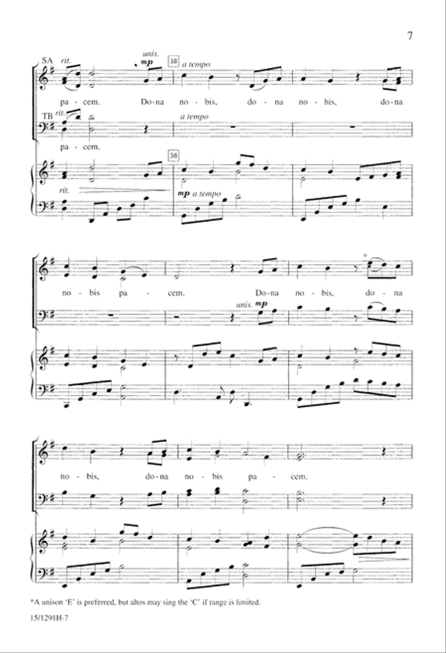 Dona Nobis Pacem 4-Part scores gallery preview page 7
