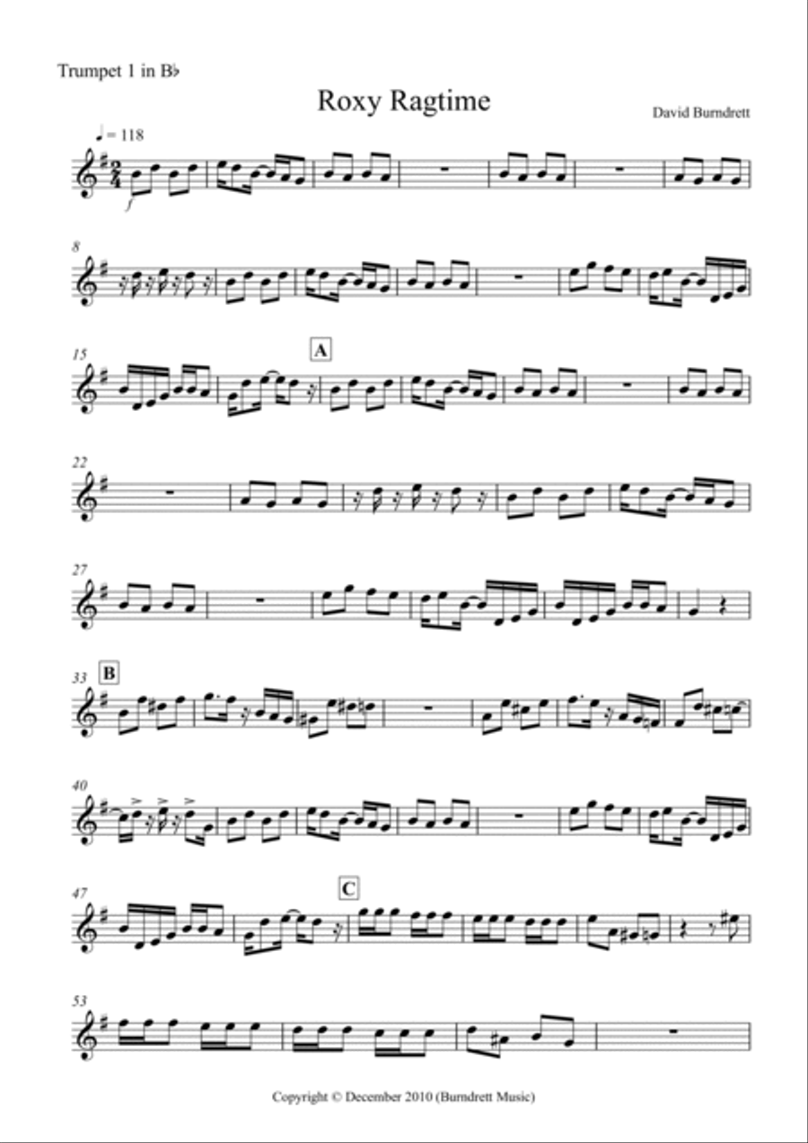 Roxy Ragtime for Brass Quartet Brass Quartet scores gallery preview page 5