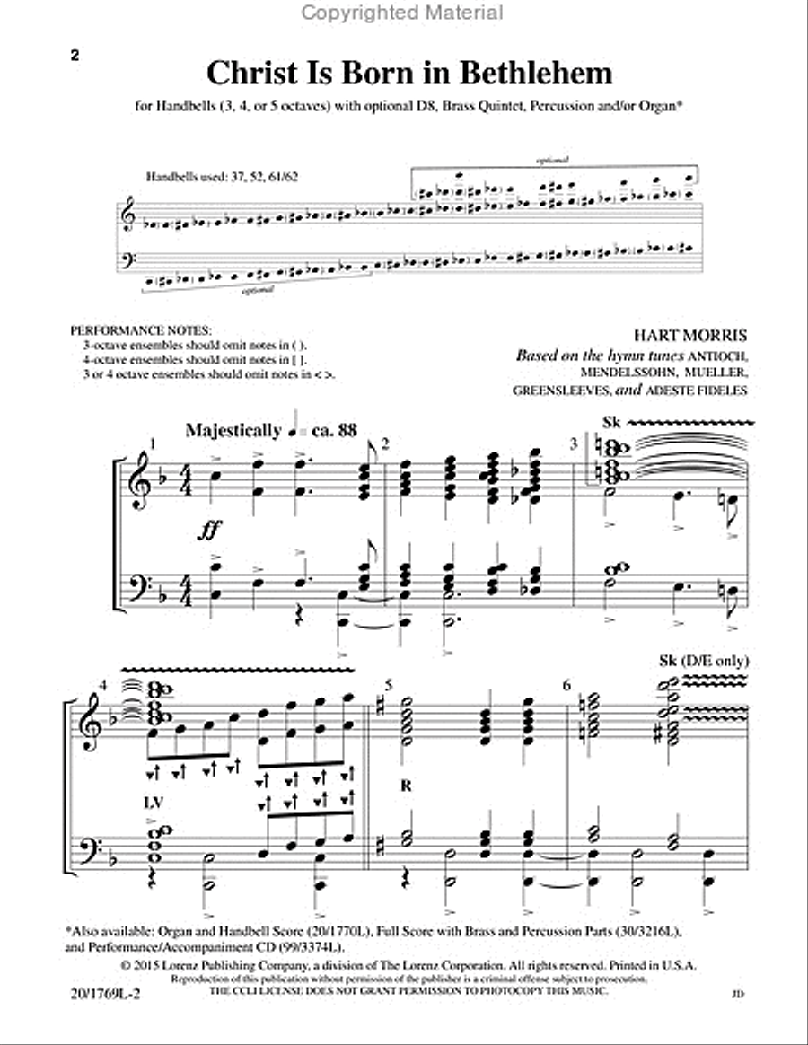 Christ Is Born in Bethlehem 5-Octaves scores gallery preview page 2