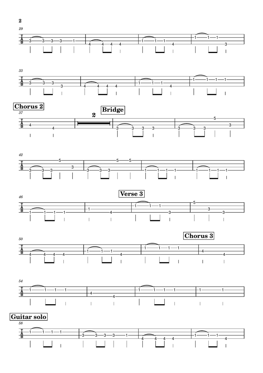 Love Hurts Guitar Tablature scores gallery preview page 2