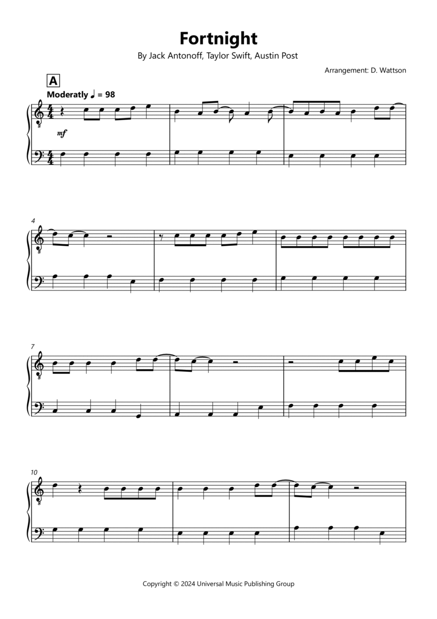 Fortnight Fortnight Easy Piano scores gallery preview page 1
