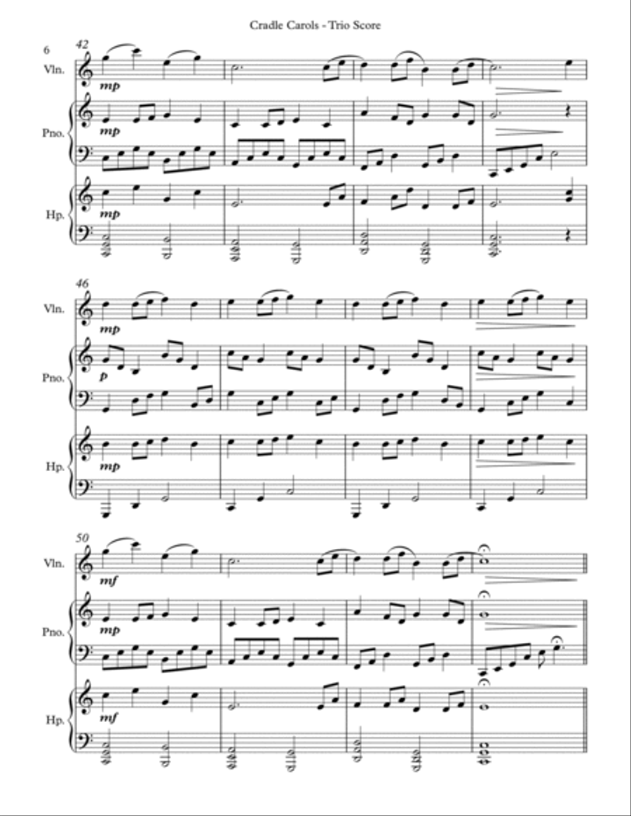 Cradle Carols, Trio for Violin, Pedal Harp and Piano image number null