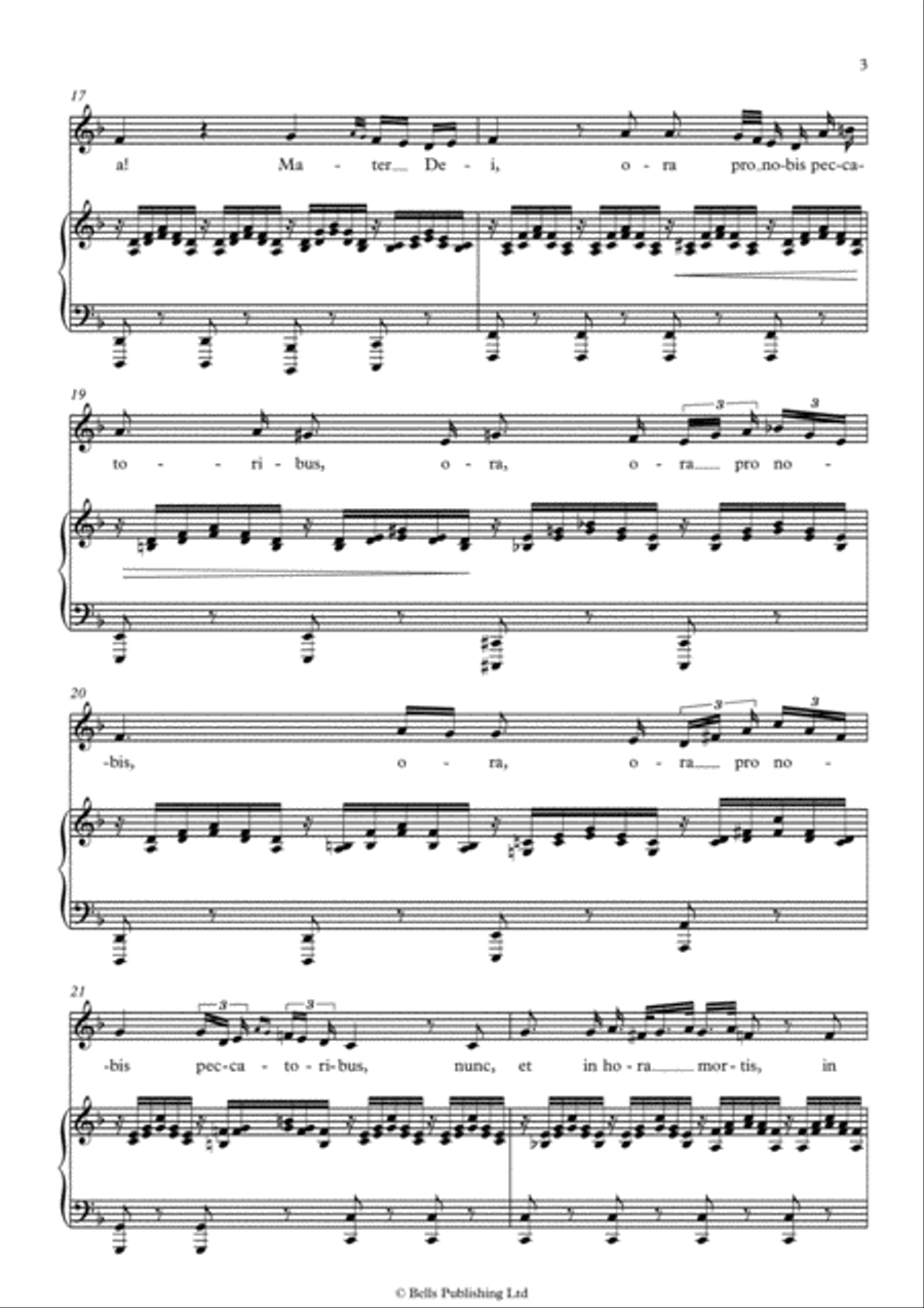 Ave Maria, Op. 52 No. 6 (Latin version) (F Major) Voice Solo scores gallery preview page 3