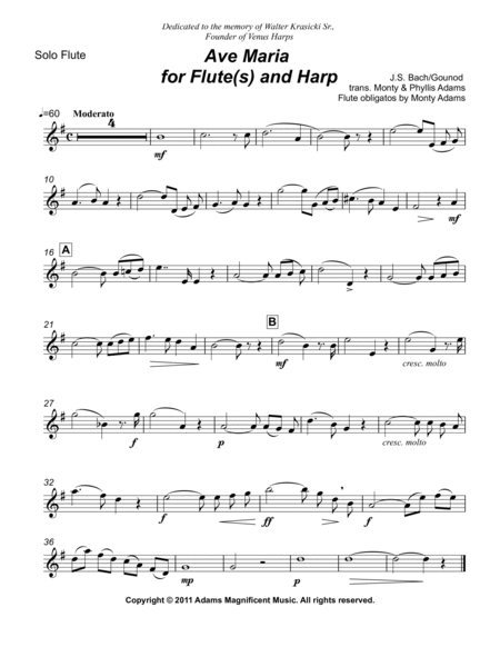 Ave Maria for 3 Flutes and Harp image number null