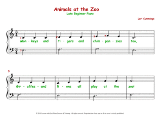 Book cover for Animals at the Zoo (with harmony)