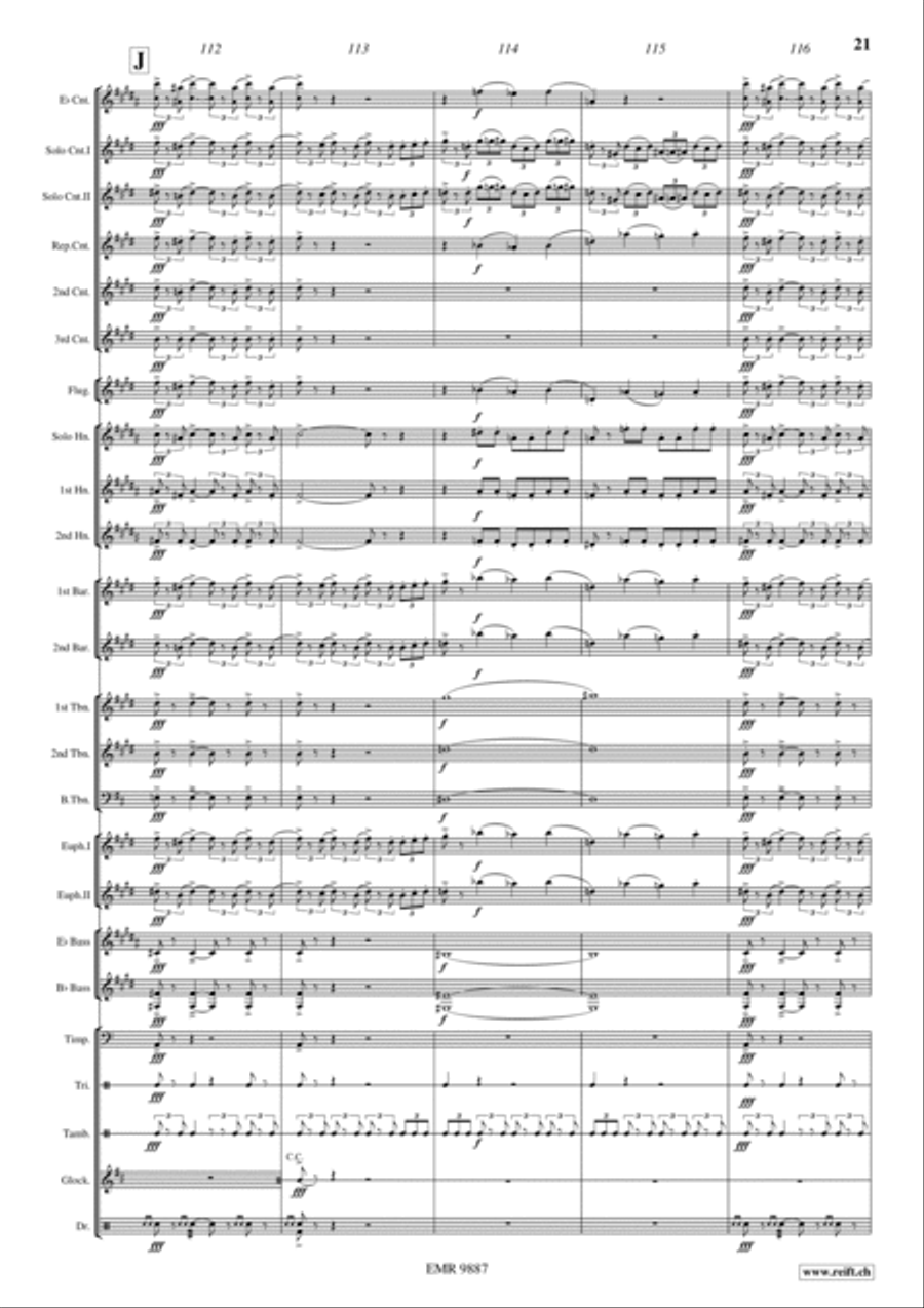 Finale from Symphony No. 1 Brass Band scores gallery preview page 21
