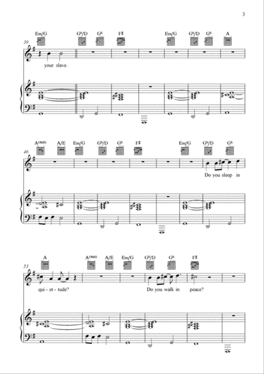 I Would Be Your Slave Piano, Vocal, Guitar scores gallery preview page 4