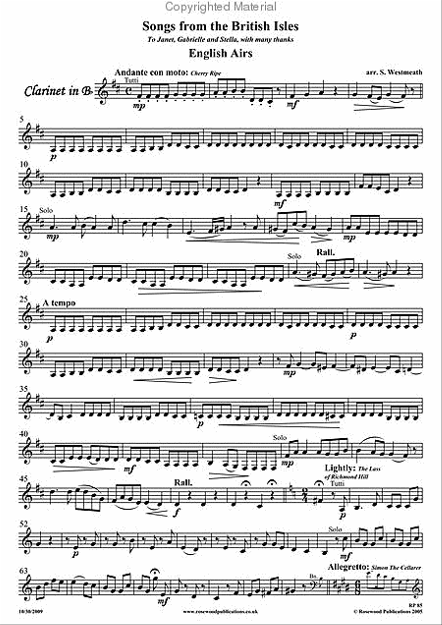 Songs from the British Isles Bassoon scores gallery preview page 5