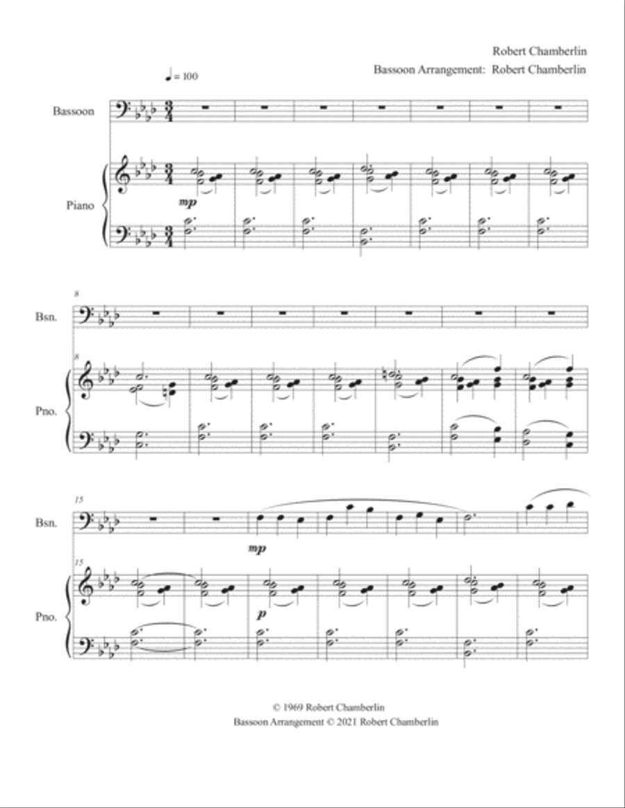 Reflection for bassoon and piano Bassoon Solo scores gallery preview page 2