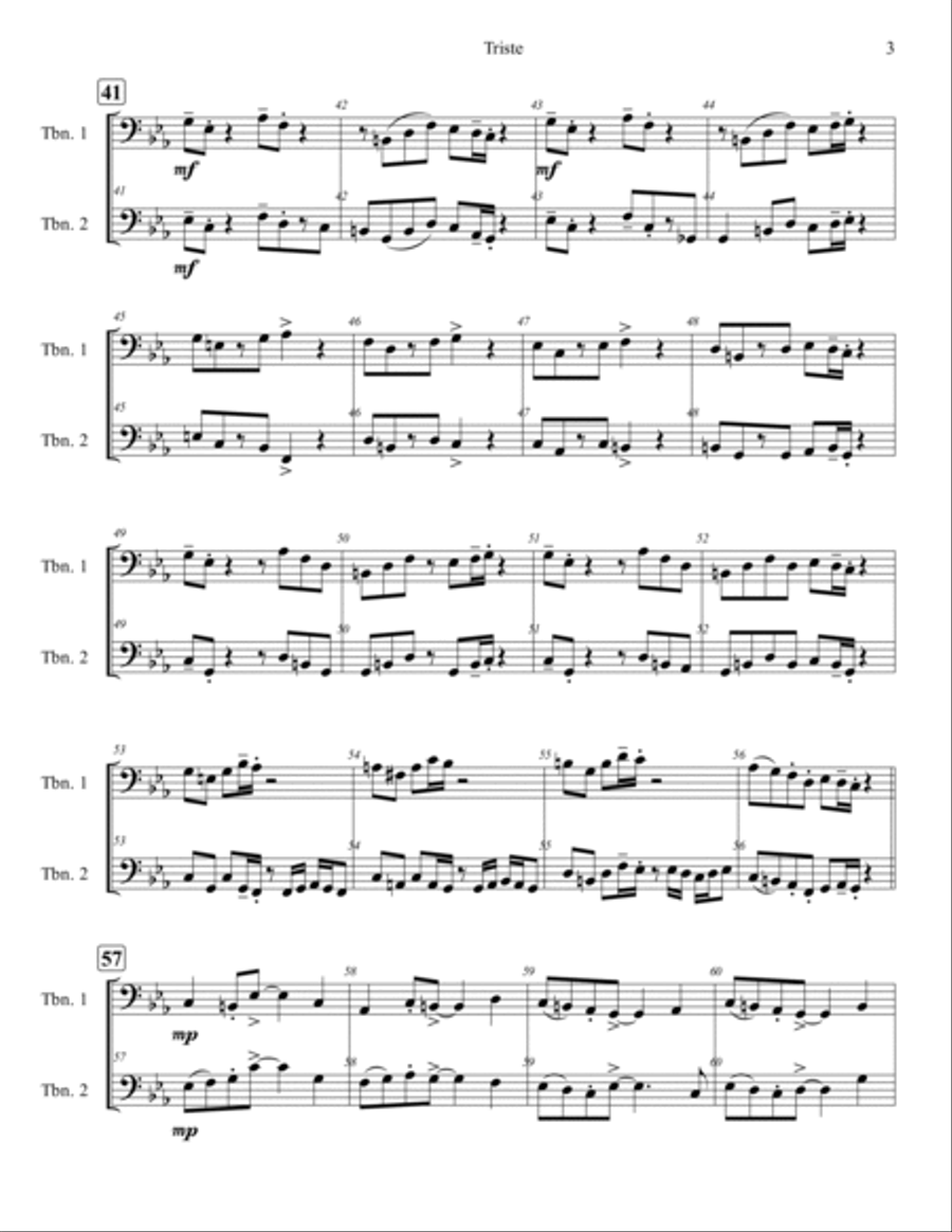 Tristeza Trombone Duet scores gallery preview page 4