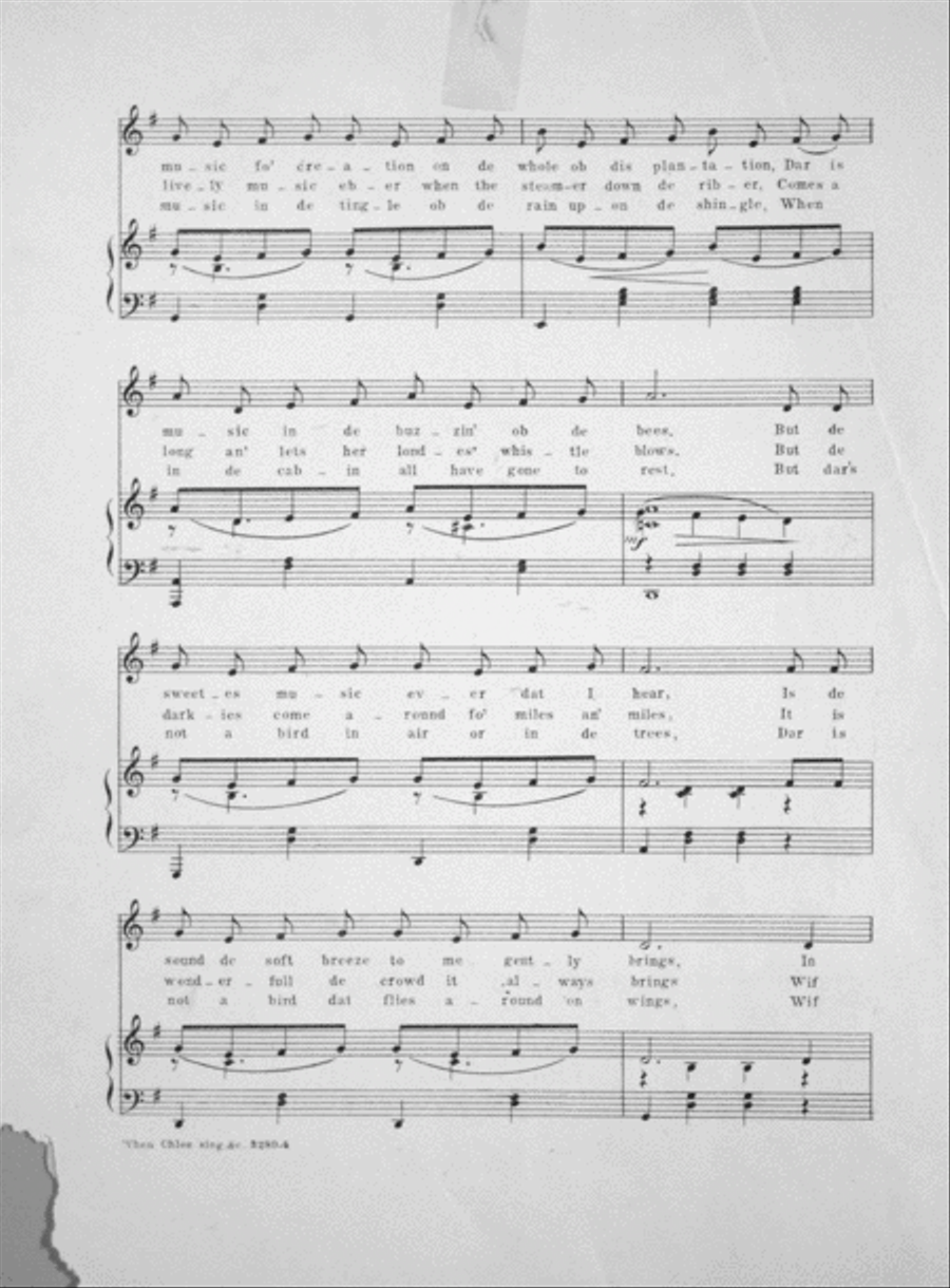 A Southern Plantation Melody. When Chloe Sings a Song Voice scores gallery preview page 3