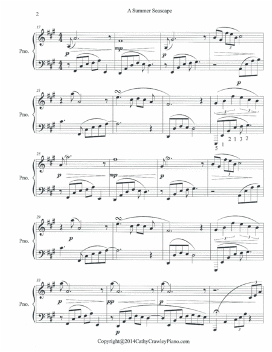 A Summer Seascape Piano Solo scores gallery preview page 2