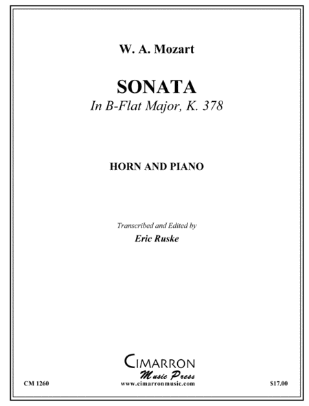 Sonata in B-Flat Major, KV 378 image number null
