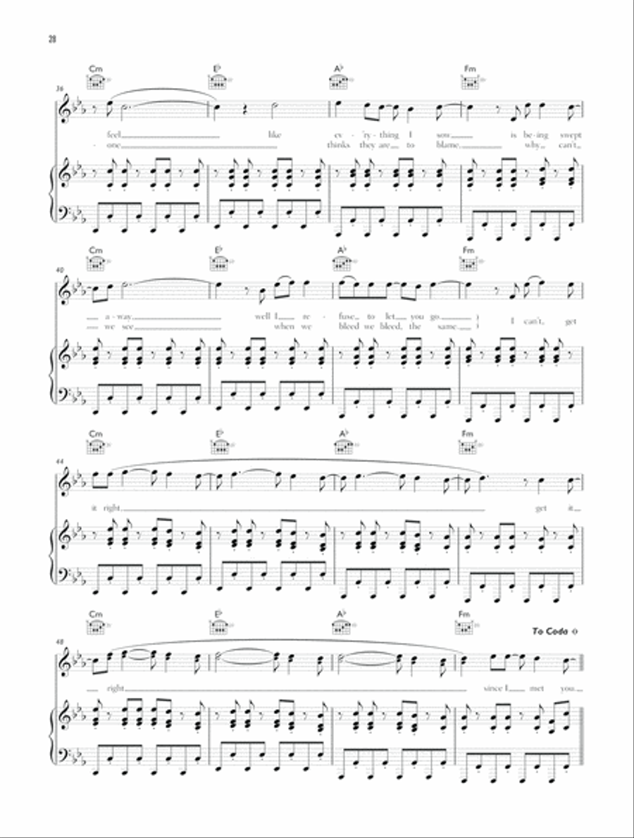 Map of the Problematique Piano, Vocal, Guitar scores gallery preview page 3